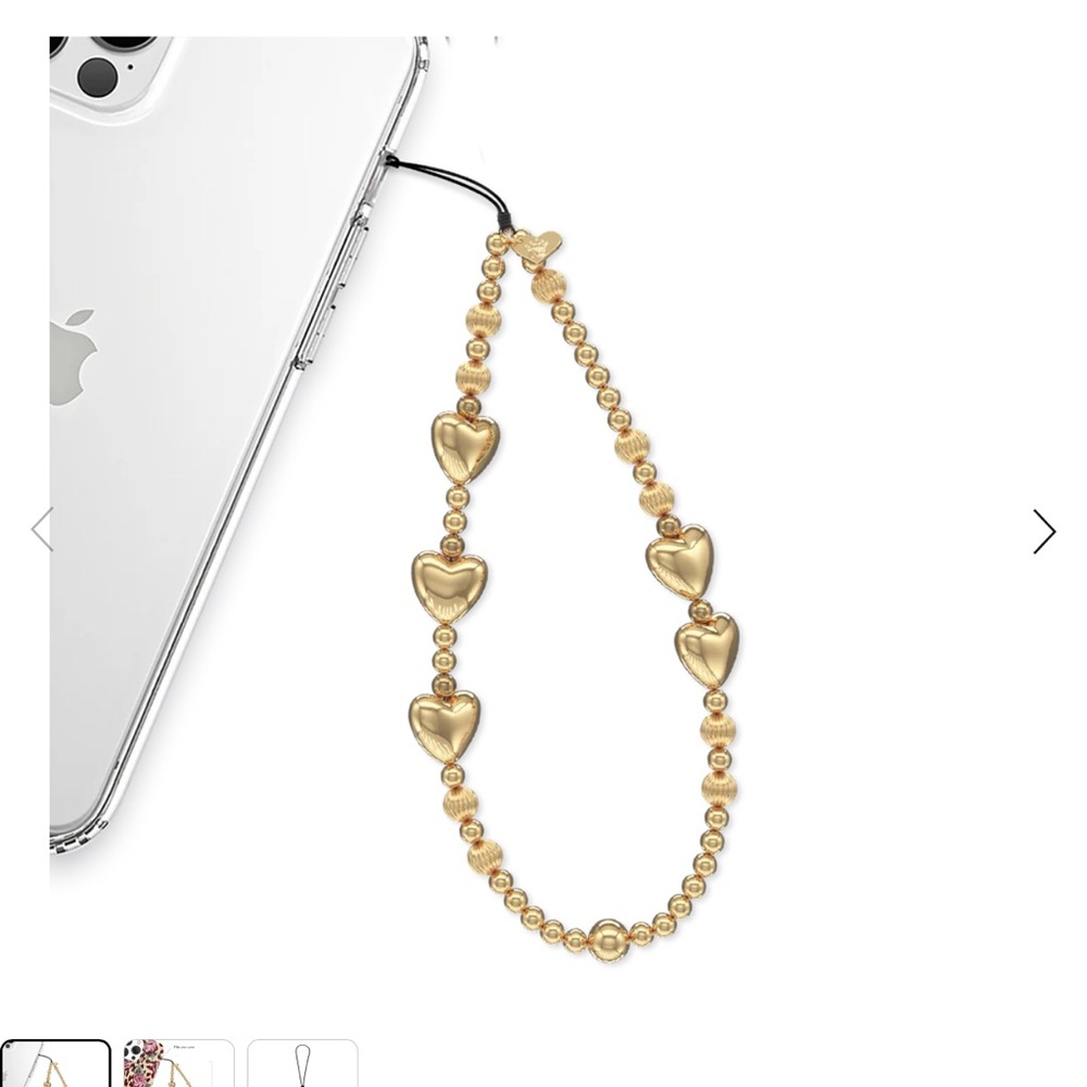 Velvet Caviar Gold Metallic Heart Phone Charm